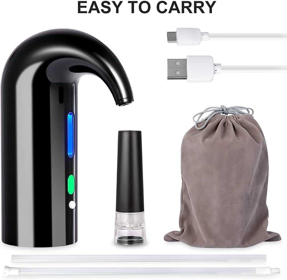 "Smart Electric Wine Aerator & Pourer with USB Rechargeable Pump - Perfect for Travel, Home, and Bar"