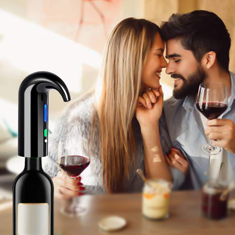 "Smart Electric Wine Aerator & Pourer with USB Rechargeable Pump - Perfect for Travel, Home, and Bar"