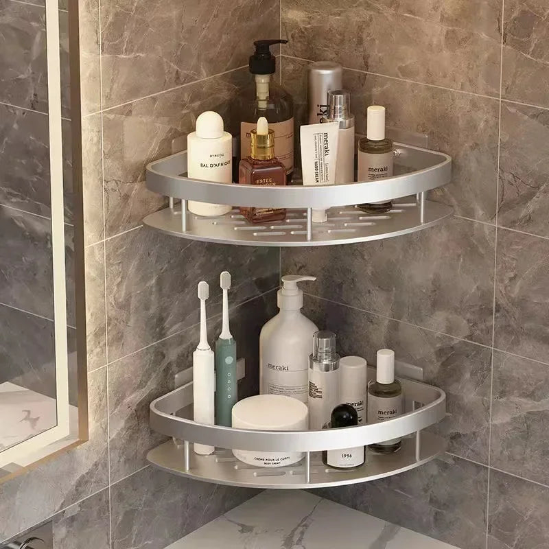 "Aluminum Corner Shower Shelf - Organize Your Bathroom in Style!"